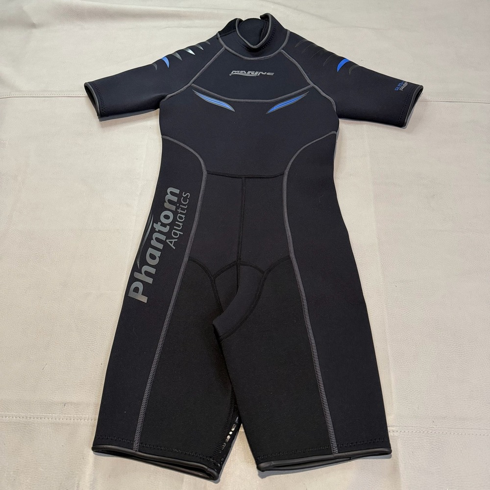 New Phantom Aquatics Women Black Shorty Wetsuit Neoprene Dive Snokrle Suit-S4790